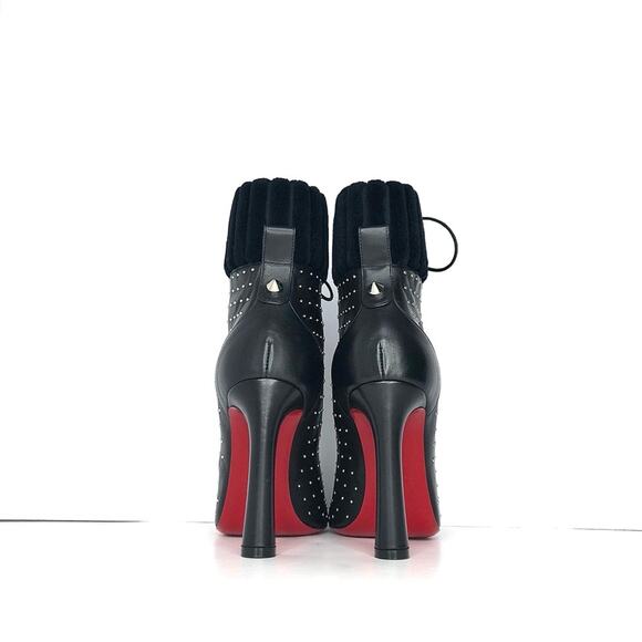 NEW Christian Louboutin Dakita 100 Studded Laceup Booties 36.5 - Picture 4 of 8